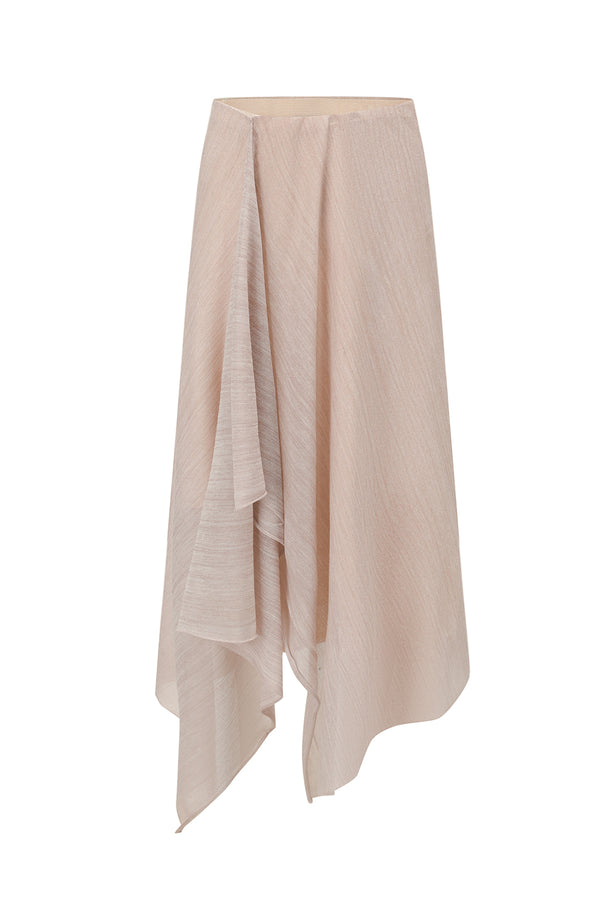 SWAYING 25 Early Autumn Irregular Hem Wool Skirt SW-SW25PF3B08C1-XING Apricot